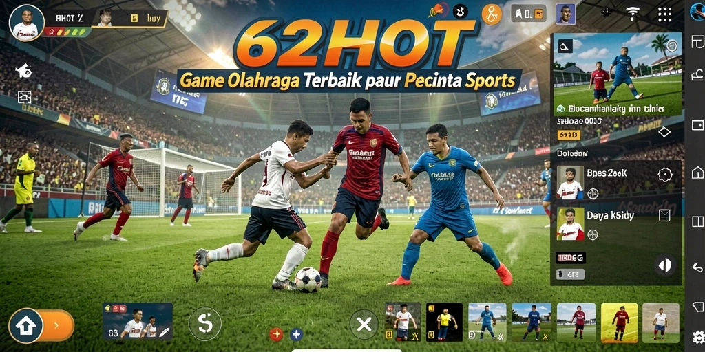 Screenshot utama 62HOT menampilkan aksi seru dalam permainan olahraga.