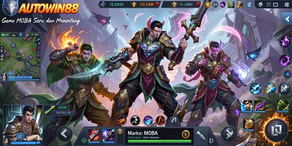 Gameplay seru AUTOWIN88 dalam pertempuran MOBA yang mendebarkan.