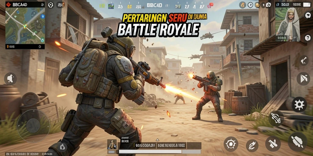 Screenshot gameplay intens dari BBCA4D di mode Battle Royale.