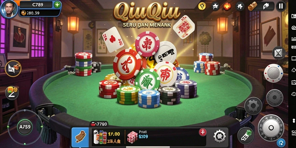 Screenshot gameplay C789 menampilkan aksi seru dalam permainan QiuQiu.