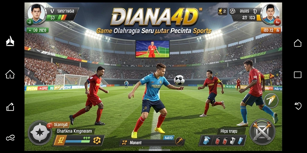 Tampilan gameplay seru dalam DIANA4D dengan berbagai cabang olahraga.
