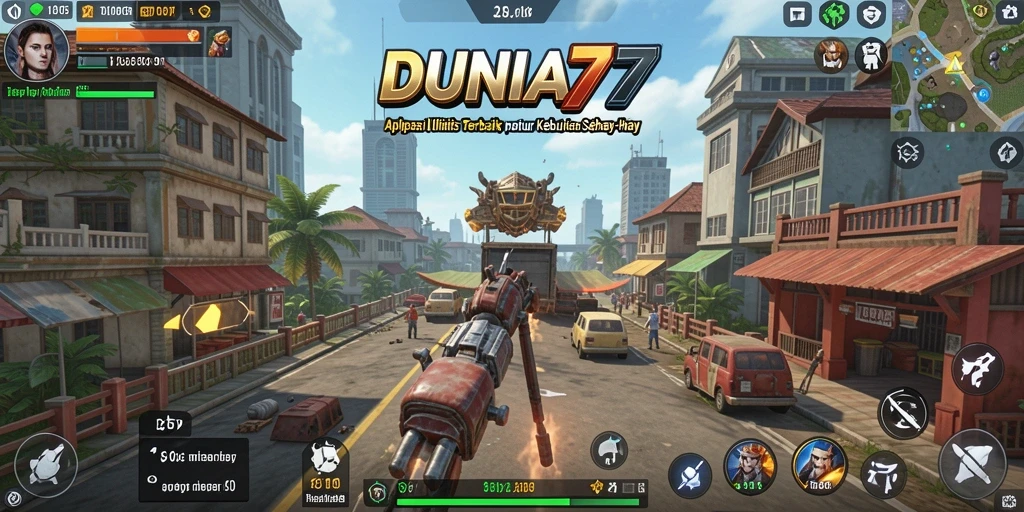 Tampilan antarmuka DUNIA77 yang rapi dan modern