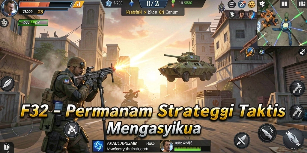 Tampilan gameplay F32 yang mendebarkan dan penuh strategi.