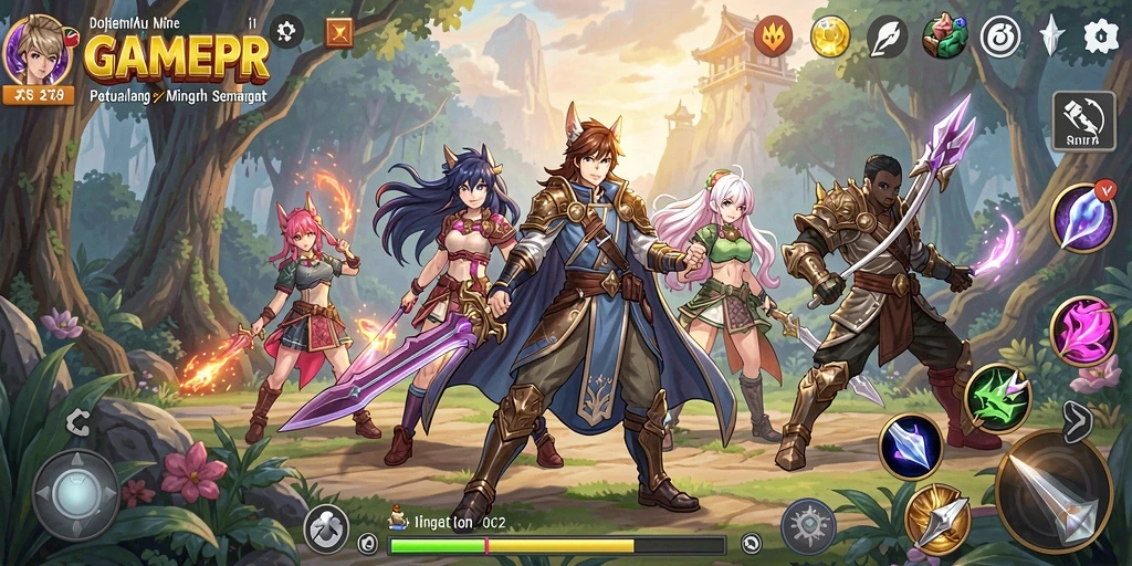 Tampilan karakter dan arena pertarungan yang memukau dalam GAMERP.