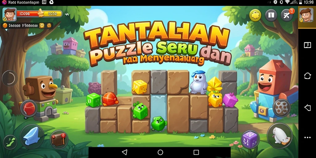 Tangkapan layar menampilkan gameplay menarik dari ID098 dengan berbagai teka-teki.