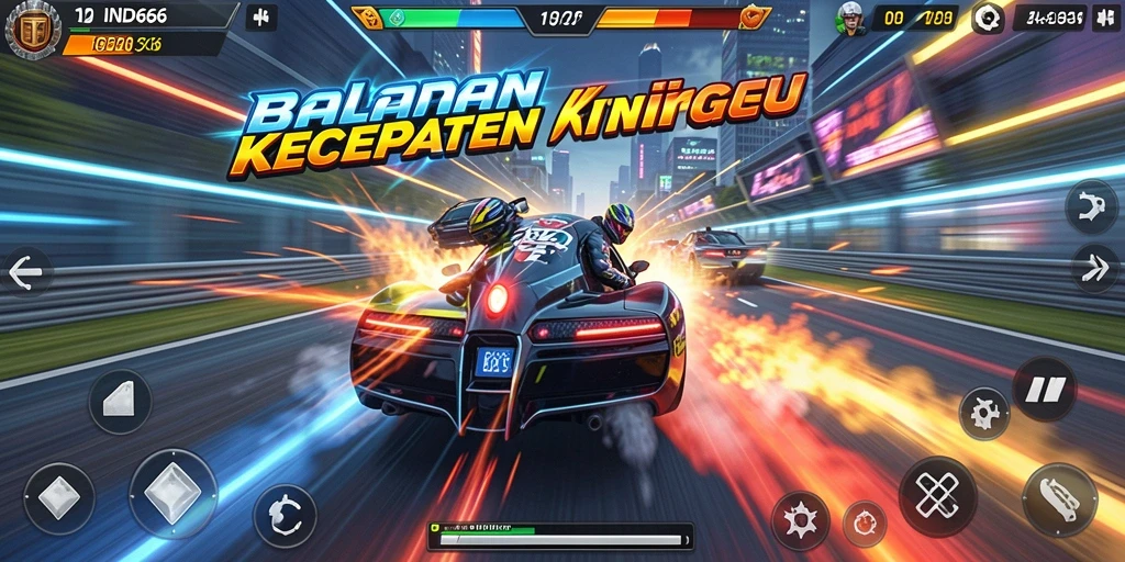 Screenshot IND666 menampilkan aksi balap yang seru dan mendebarkan.