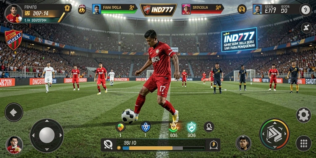 Tampilan gameplay sepak bola yang mendebarkan dari IND777.
