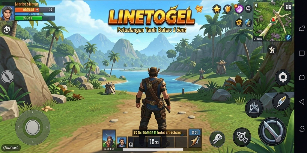 Screenshot gameplay menampilkan petualangan di dunia terbuka.