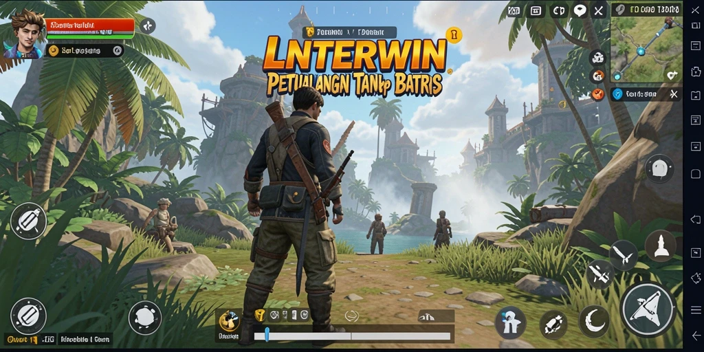 Tampilan gameplay LNTERWIN yang menakjubkan di dunia terbuka.