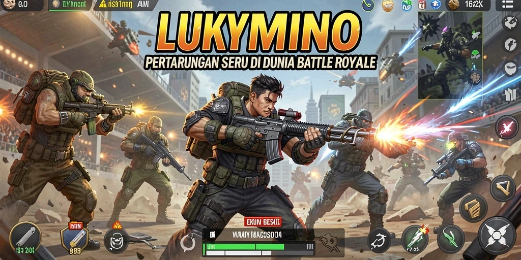 Screenshot gameplay LUKYMINO yang menampilkan aksi pertarungan seru.