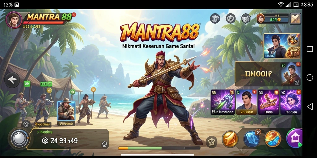 Tampilan menarik dari gameplay MANTRA88 yang penuh warna.