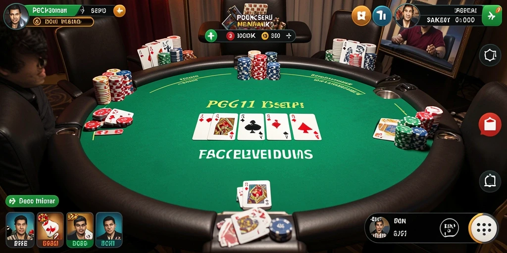 Tampilan gameplay seru di PG11 dengan suasana Poker yang realistis.