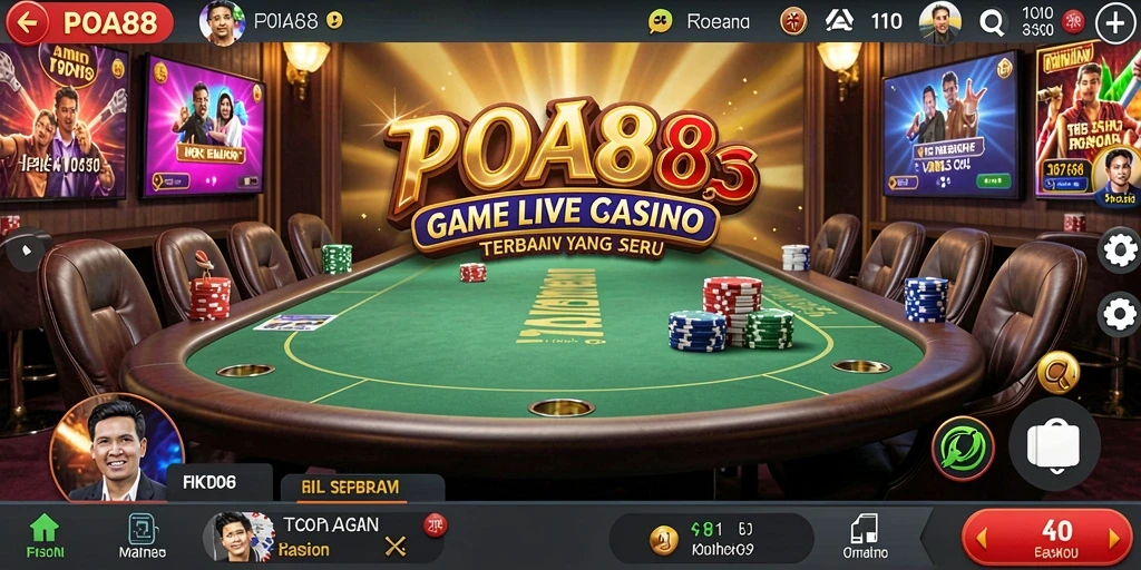 Tampilan gameplay Live Casino yang seru di POA88 dengan dealer profesional.