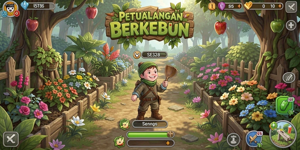 Tampilan menarik dari gameplay di dunia pertanian.