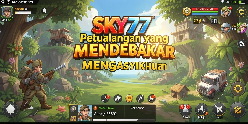 Tangkapan layar menunjukkan aksi mendebarkan dalam permainan SKY77.