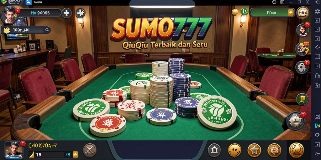 Screenshot utama permainan QiuQiu menunjukkan keseruan bermain SUMO777.