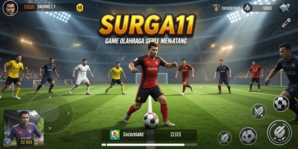 Screenshot SURGA11 menampilkan aksi seru dalam permainan olahraga.