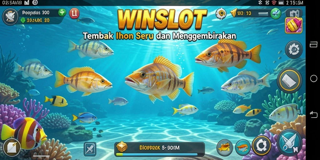 Gameplay seru WINSLOT dengan berbagai ikan untuk ditangkap.
